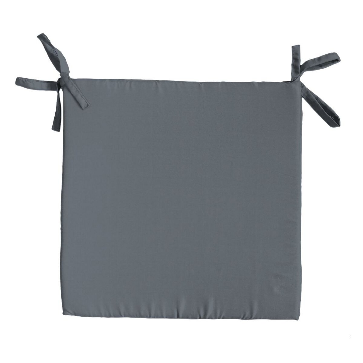 Galette de chaise plate unie en coton à nouettes