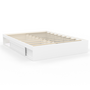 Voir la diapositive 3 : ID MARKET Cadre de lit double SALEM avec rangements et sommier 140 x 190 cm blanc