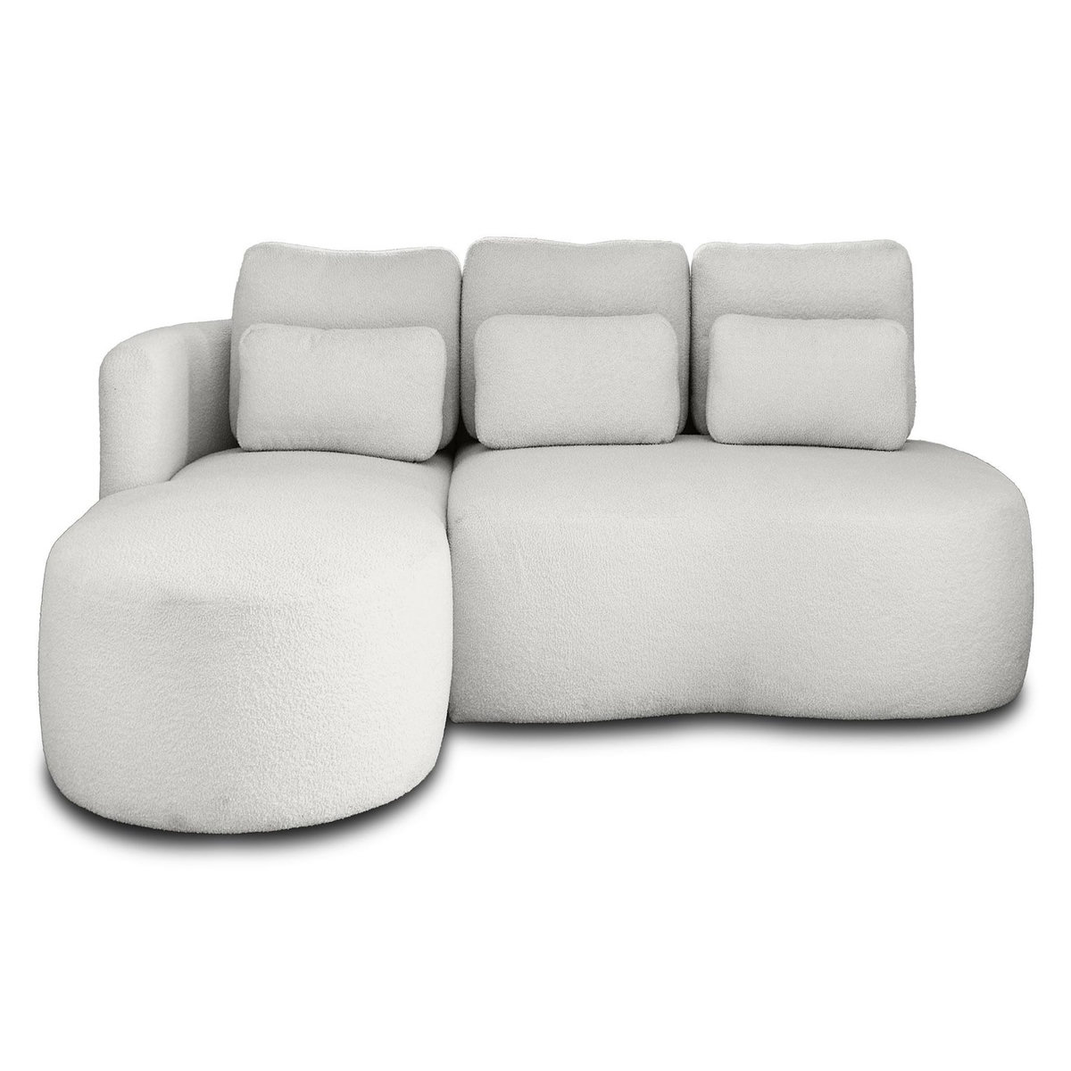 LISA DESIGN Mahina - canapé d'angle gauche - 4 places - convertible avec coffre - en tissu bouclette