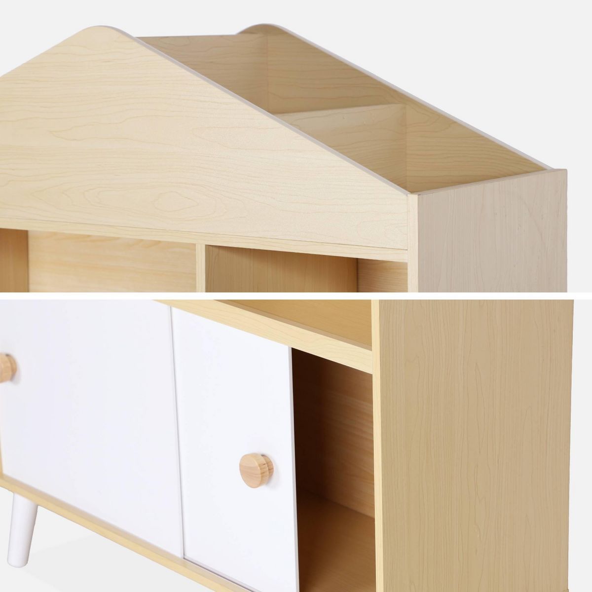 SWEEEK Bibliothèque enfant 2 portes. étagères