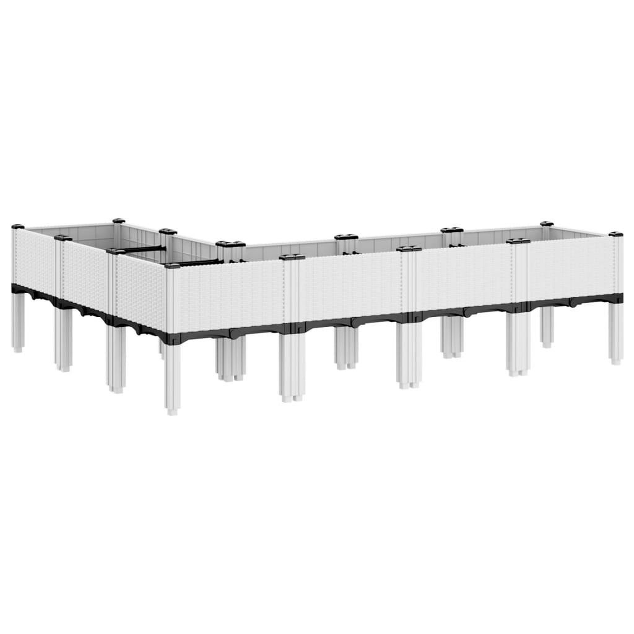 Voir la diapositive 5 : VIDAXL Jardiniere avec pieds blanc 160x120x42 cm PP
