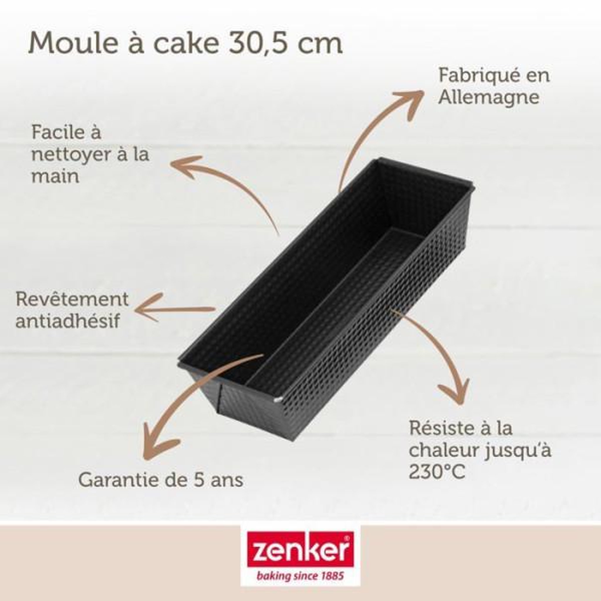 Voir la diapositive 4 : ZENKER Set de moule a cakes et moule a savarins - ZENKER - Black Metallic - 30,5 x 11,5 cm et 28 cm