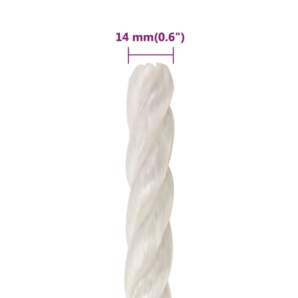 VIDAXL Corde de travail Blanc 14 mm 250 m polypropylene