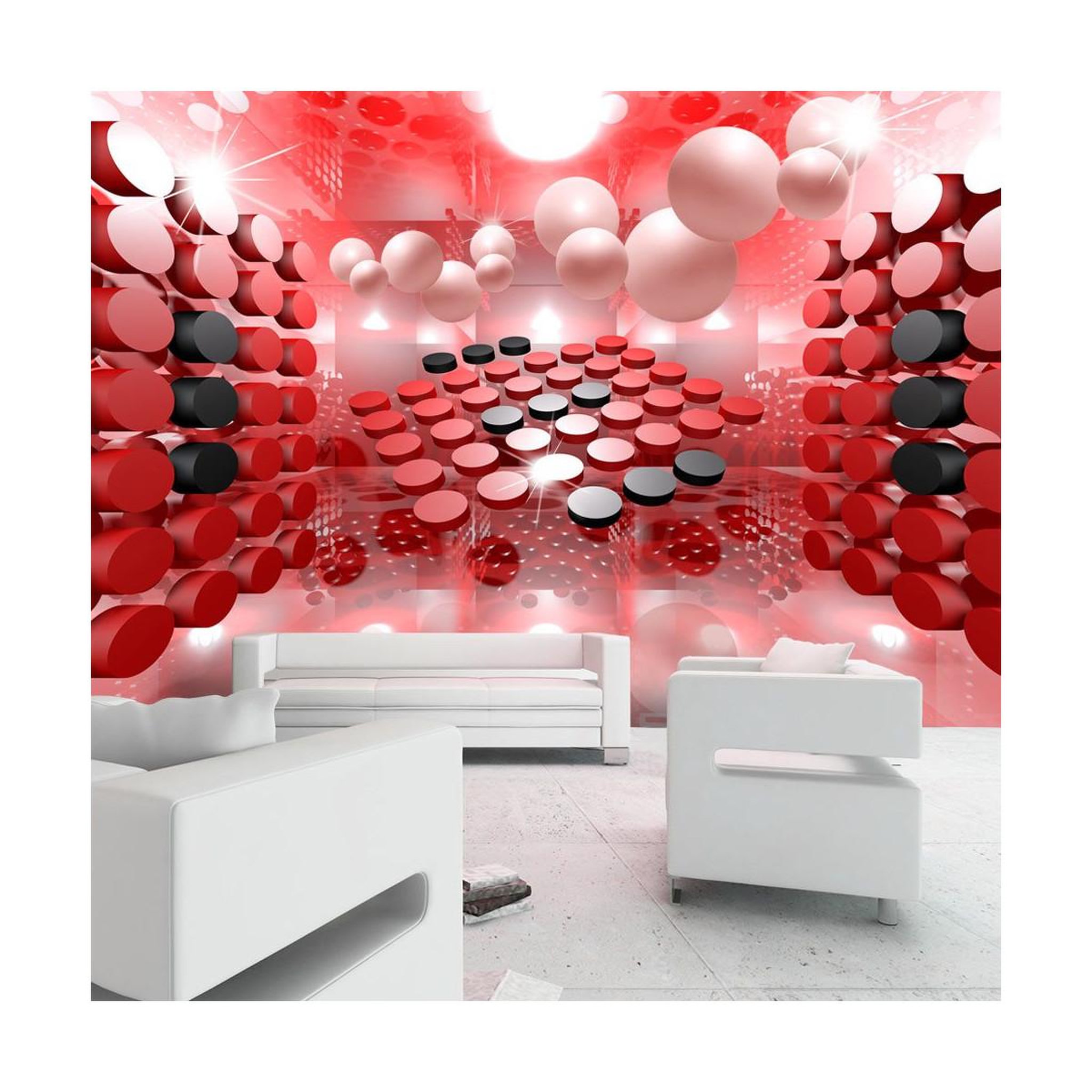 Paris Prix Papier peint  playing in red & black. Coloris disponibles : Multicolore