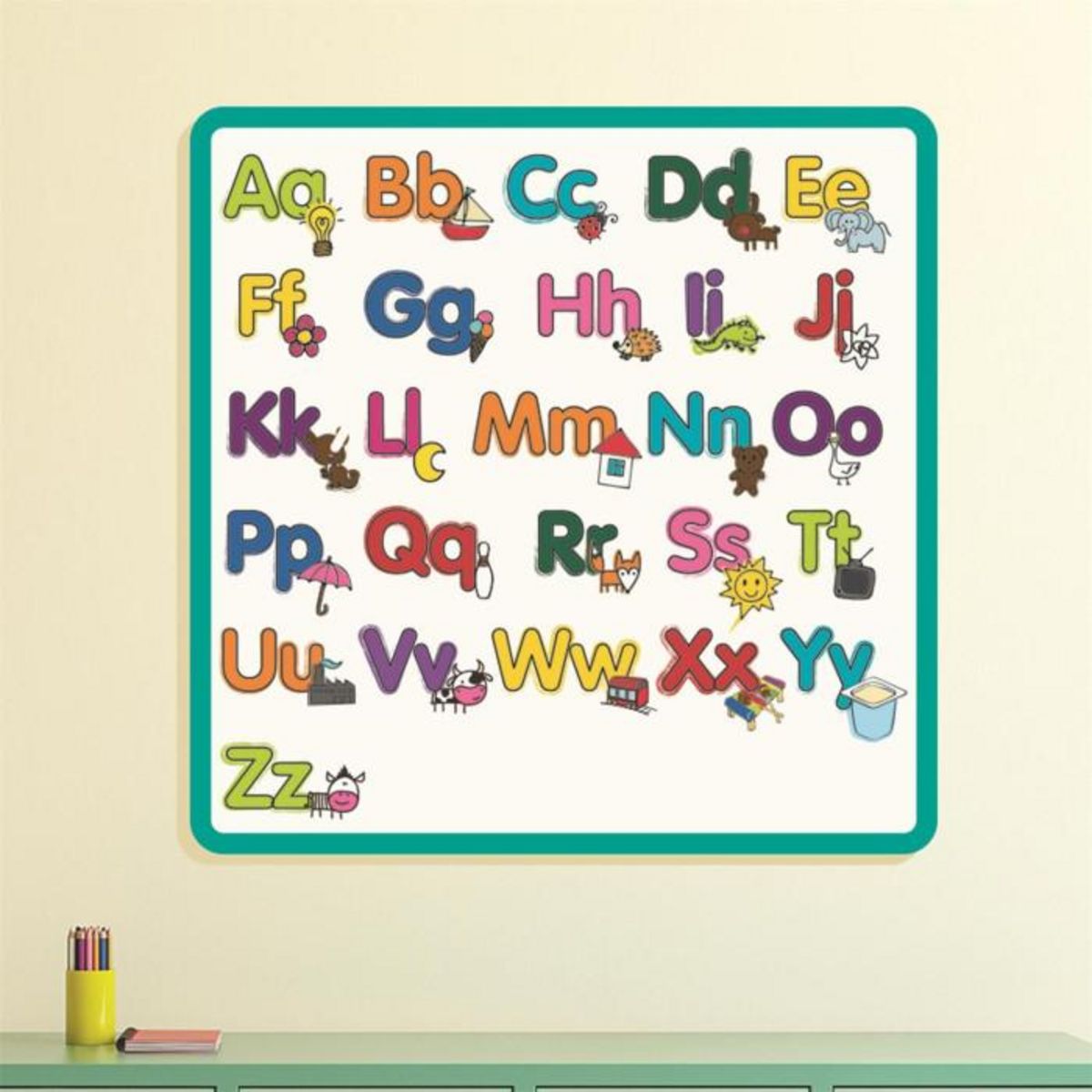 Paris Prix Lettres à Colorier & 5 Feutres  Alphabet  50x50cm Blanc