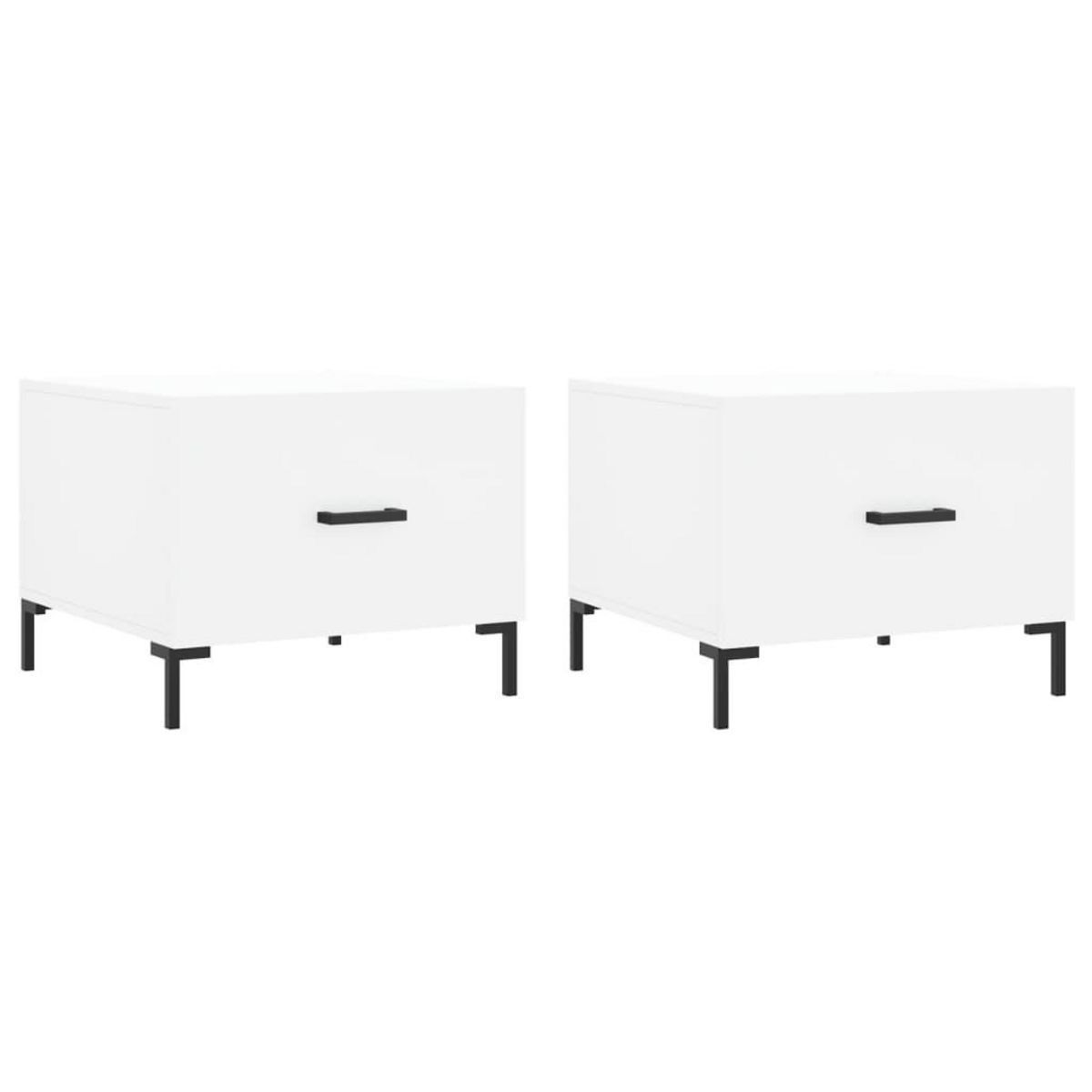 VIDAXL Tables basses 2 pcs blanc 50x50x40 cm bois d'ingenierie