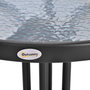 Voir la diapositive 4 : OUTSUNNY Table ronde bistro de jardin dim. Ø 60 x 70H cm métal époxy anticorrosion noir plateau verre trempé