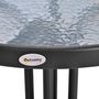 Voir la diapositive 4 : OUTSUNNY Table ronde bistro de jardin dim. Ø 60 x 70H cm métal époxy anticorrosion noir plateau verre trempé