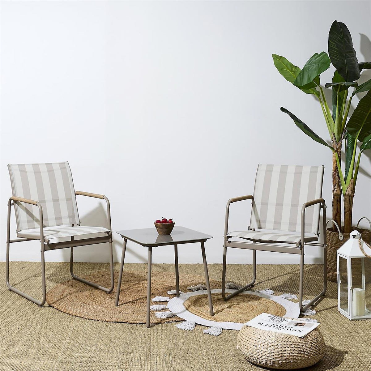 Paris Prix Salon de Jardin 3 Pièces  Namur  82cm Beige