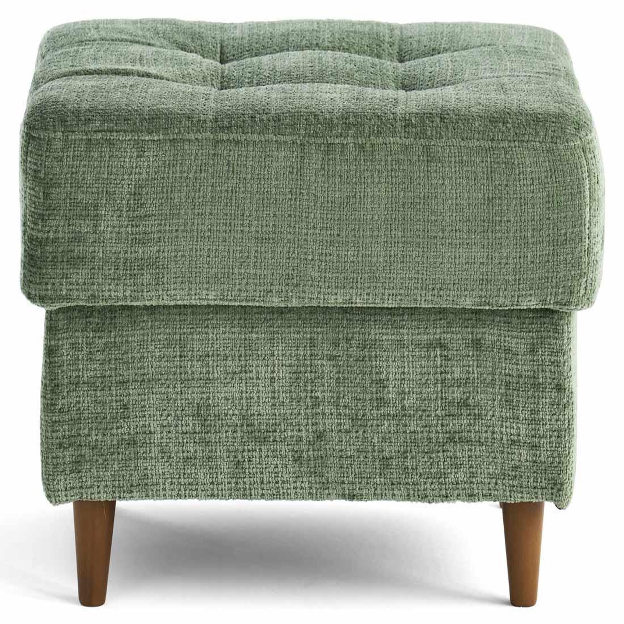 Voir la diapositive 4 : BEST MOBILIER Anna - pouf en velours texturé - pieds en bois