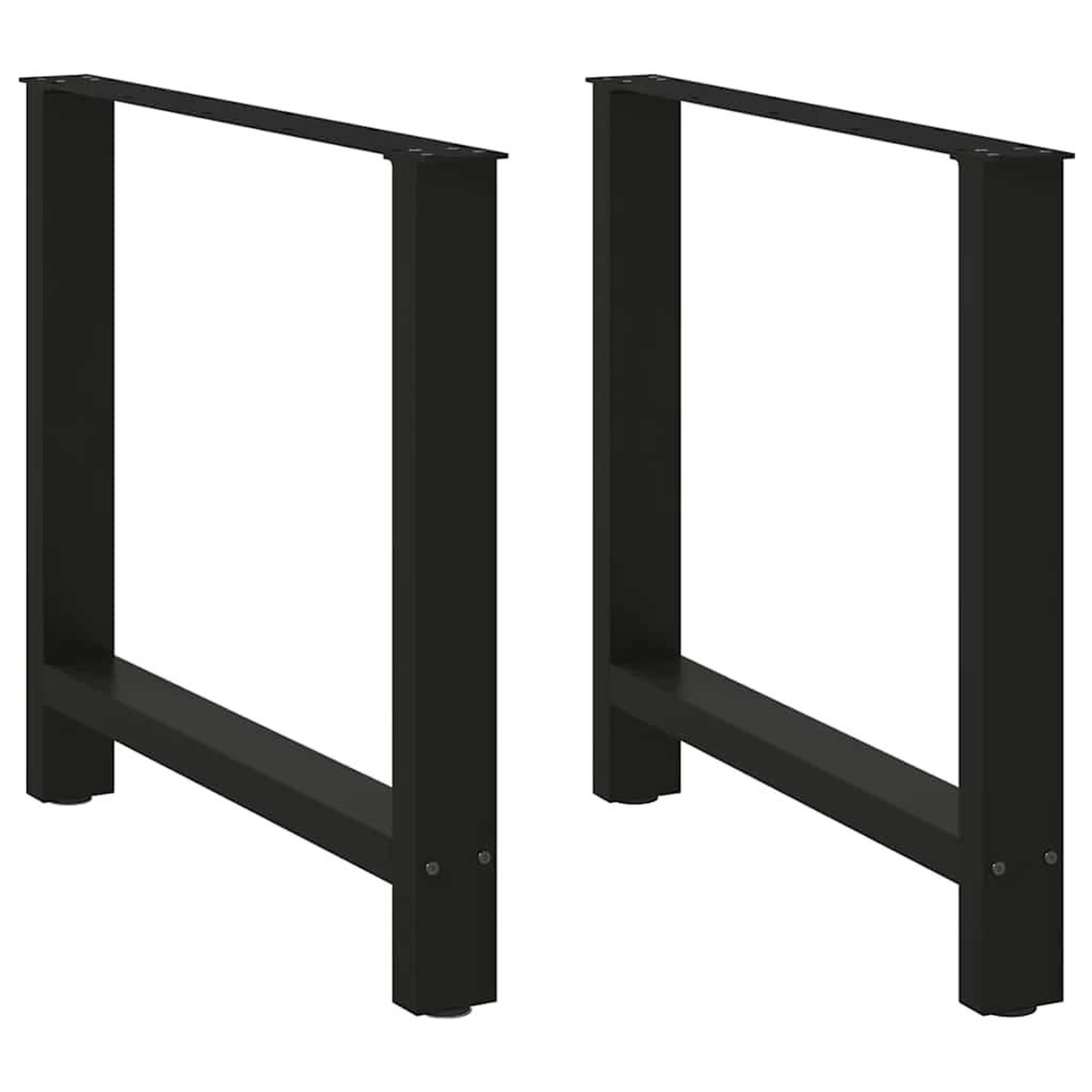 VIDAXL Pieds de table basse noir 2 pcs 80x(72-73) cm acier