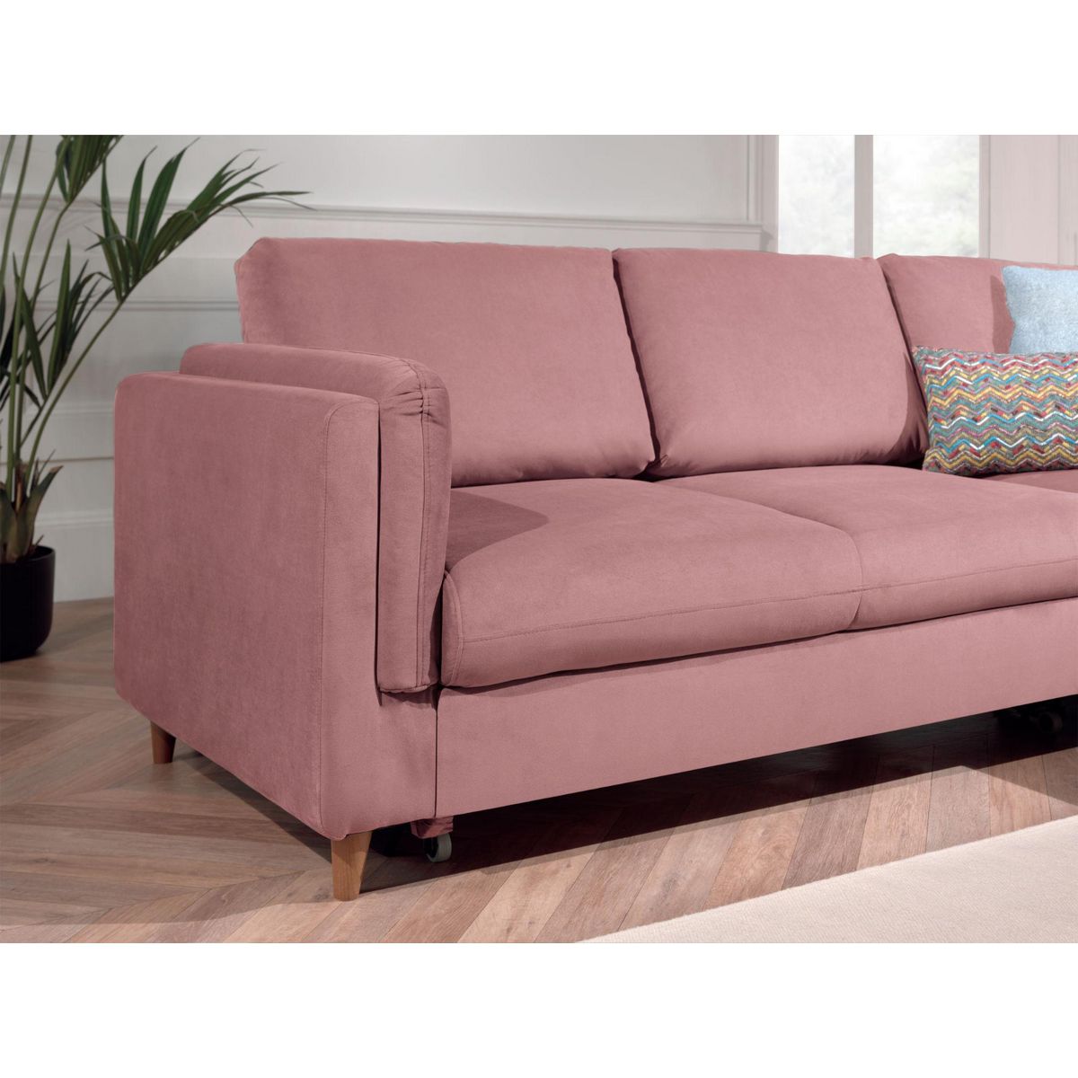 LISA DESIGN Brooke - canapé d'angle droit - convertible - 5 places - en velours