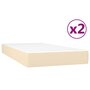 Voir la diapositive 5 : VIDAXL Sommier a lattes de lit avec matelas Creme 200x200 cm Tissu