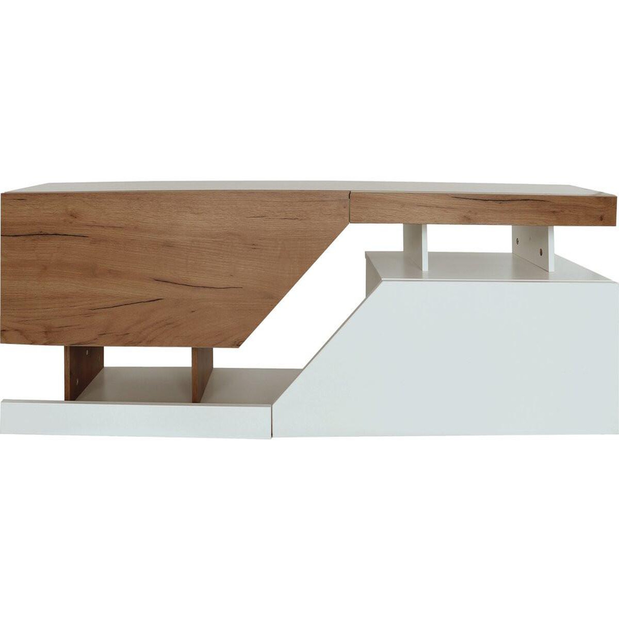 Habitat et Jardin Meuble tv  ceelias  - 160 x 46 x 35 cm - blanc/marron foncé