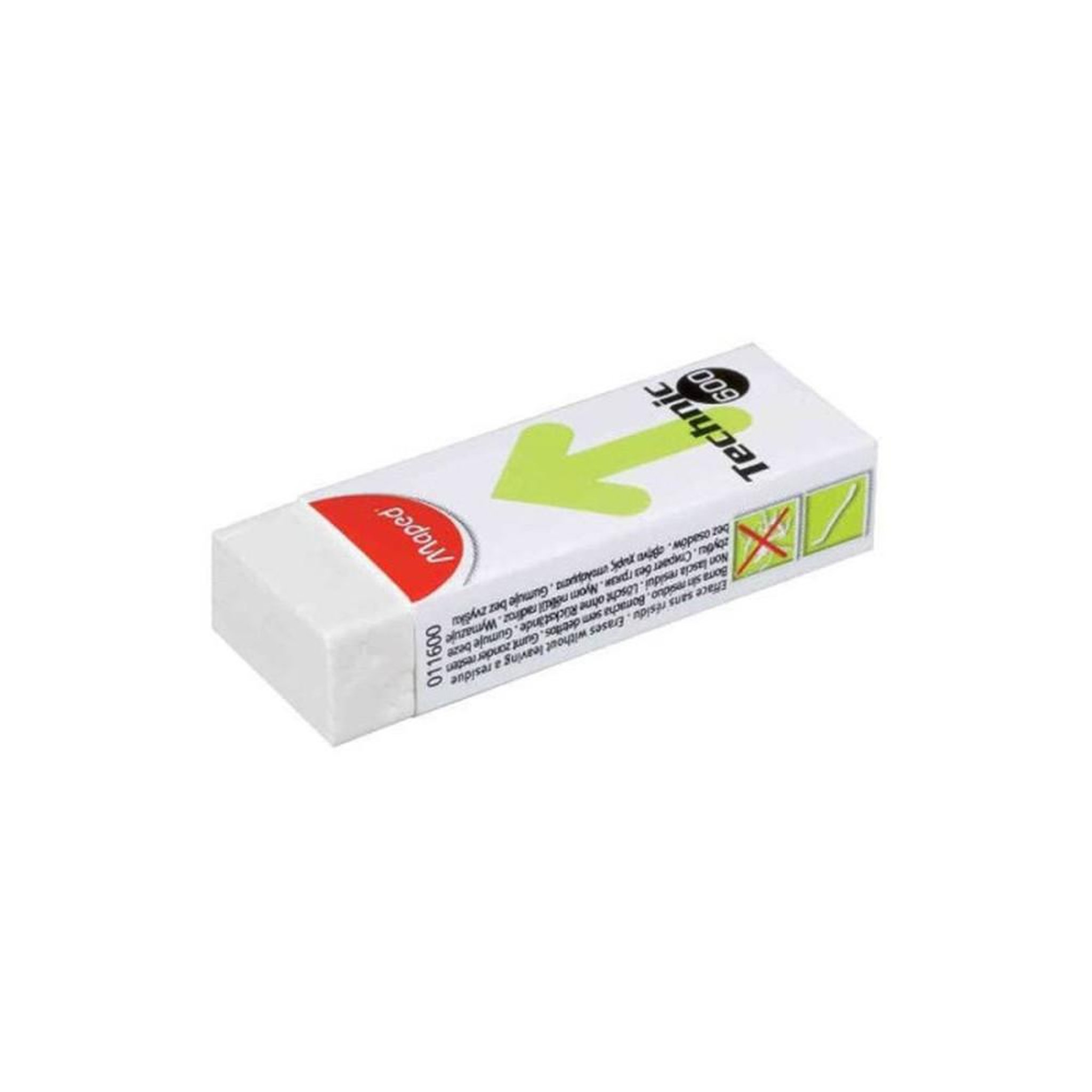 MAPED Gomme plastique anti-poussière CD Technic 600 blanche 61 x 22 x 12 mm