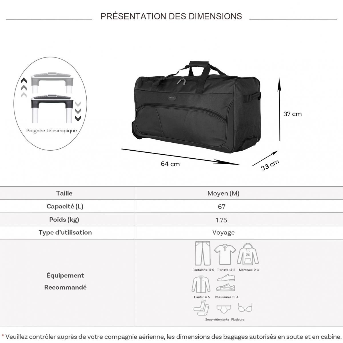 Cactus Sac de voyage avec roulettes 67L  64cm
