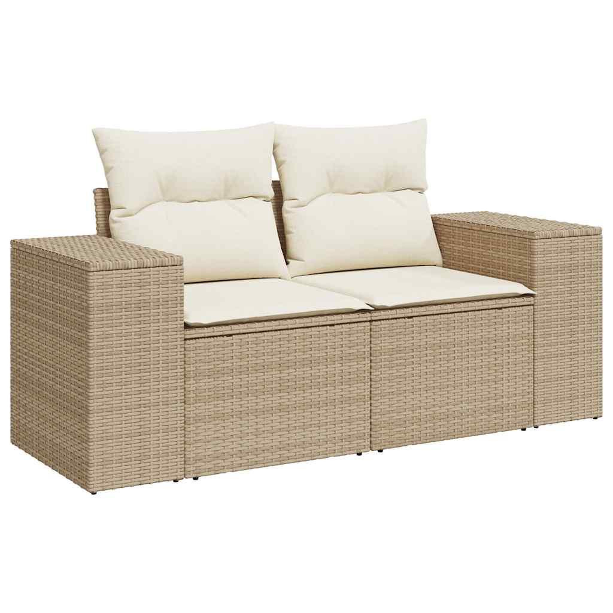 Voir la diapositive 5 : VIDAXL Salon de jardin avec coussins 10 pcs beige resine tressee