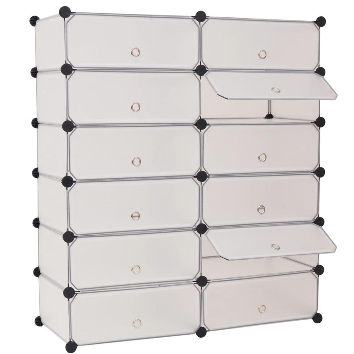 VIDAXL Armoire a chaussures avec 12 compartiments Blanc