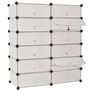 Voir la diapositive 1 : VIDAXL Armoire a chaussures avec 12 compartiments Blanc