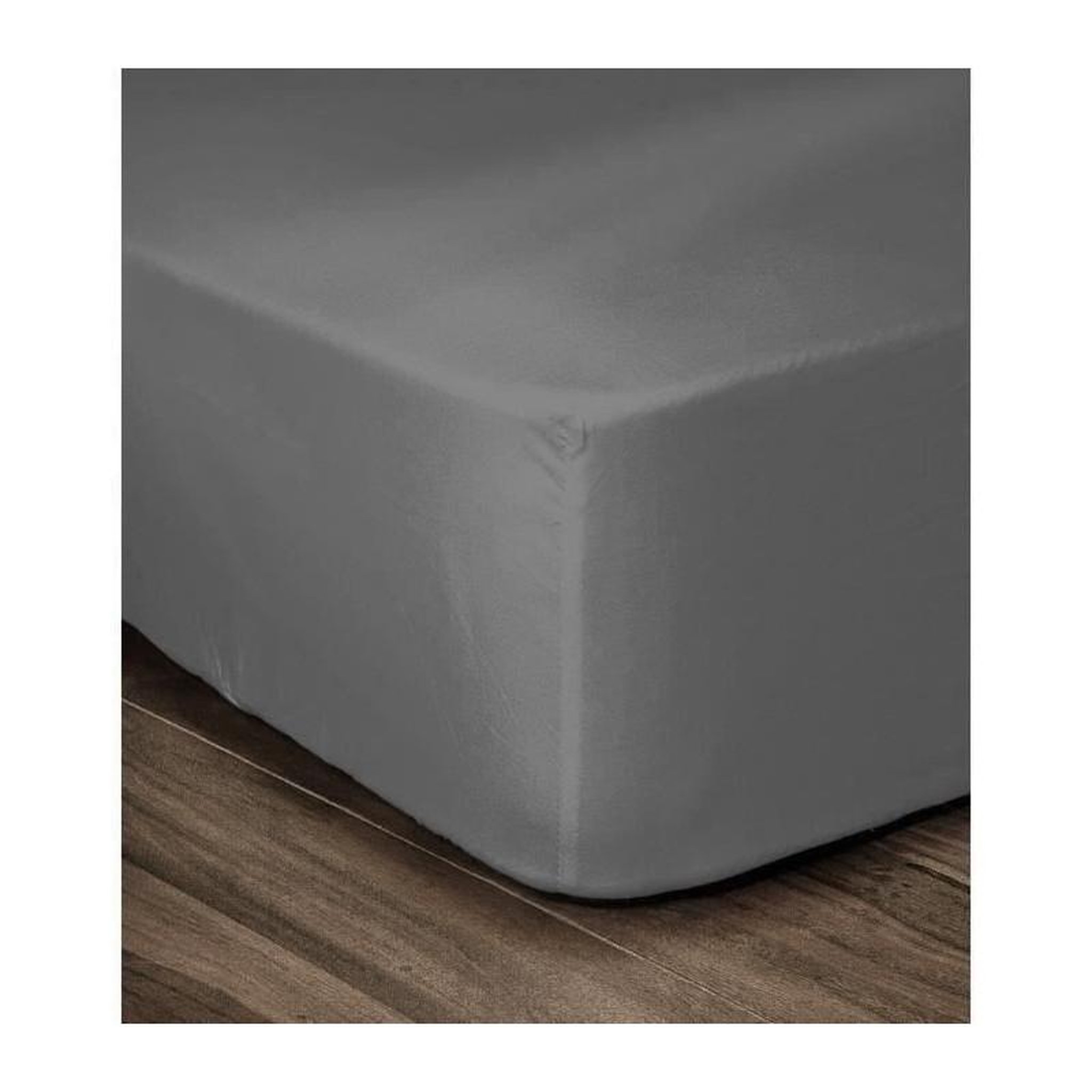 Voir la diapositive 2 : LOVELY HOME LOVELY HOME Drap Housse 100% Coton 140x190cm - Bonnet 35cm - Gris fonce