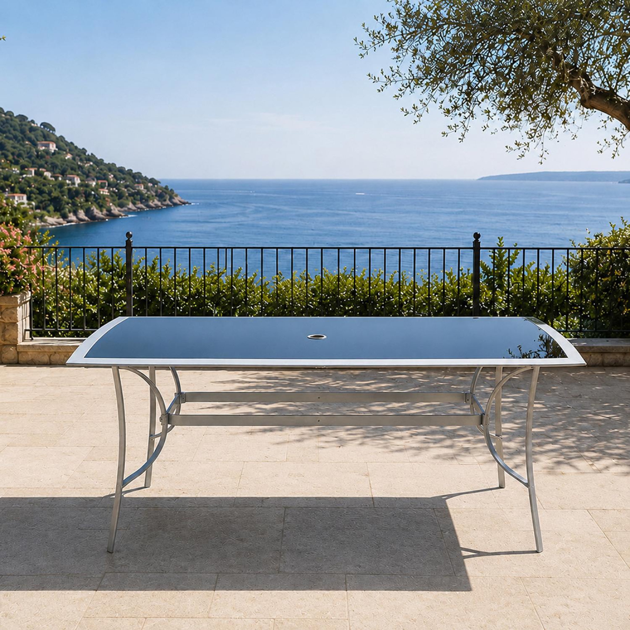 Voir la diapositive 5 : CONCEPT USINE Table de jardin 150cm en aluminium gris alassio