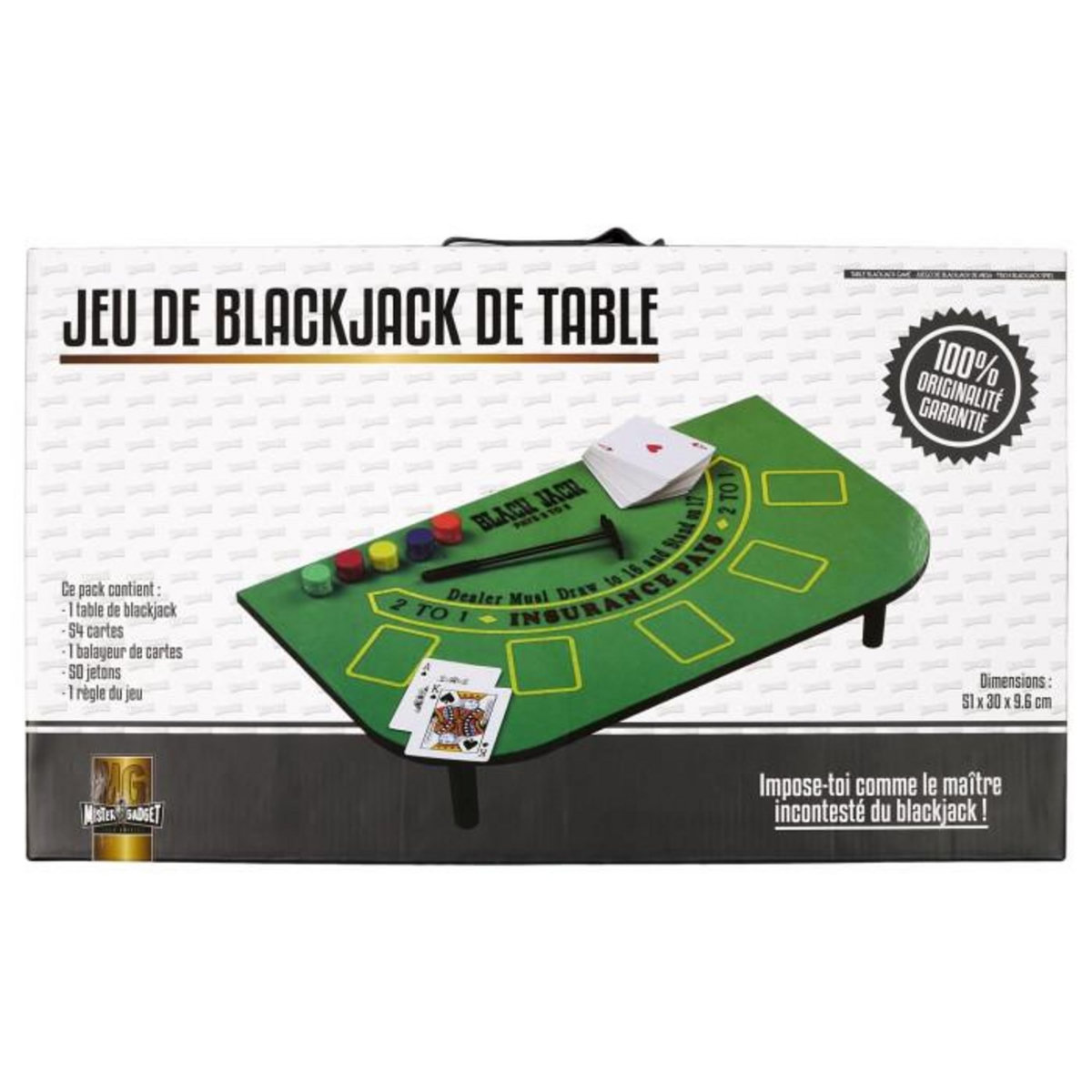Paris Prix Jeu de Casino  Blackjack de Table  51cm Vert
