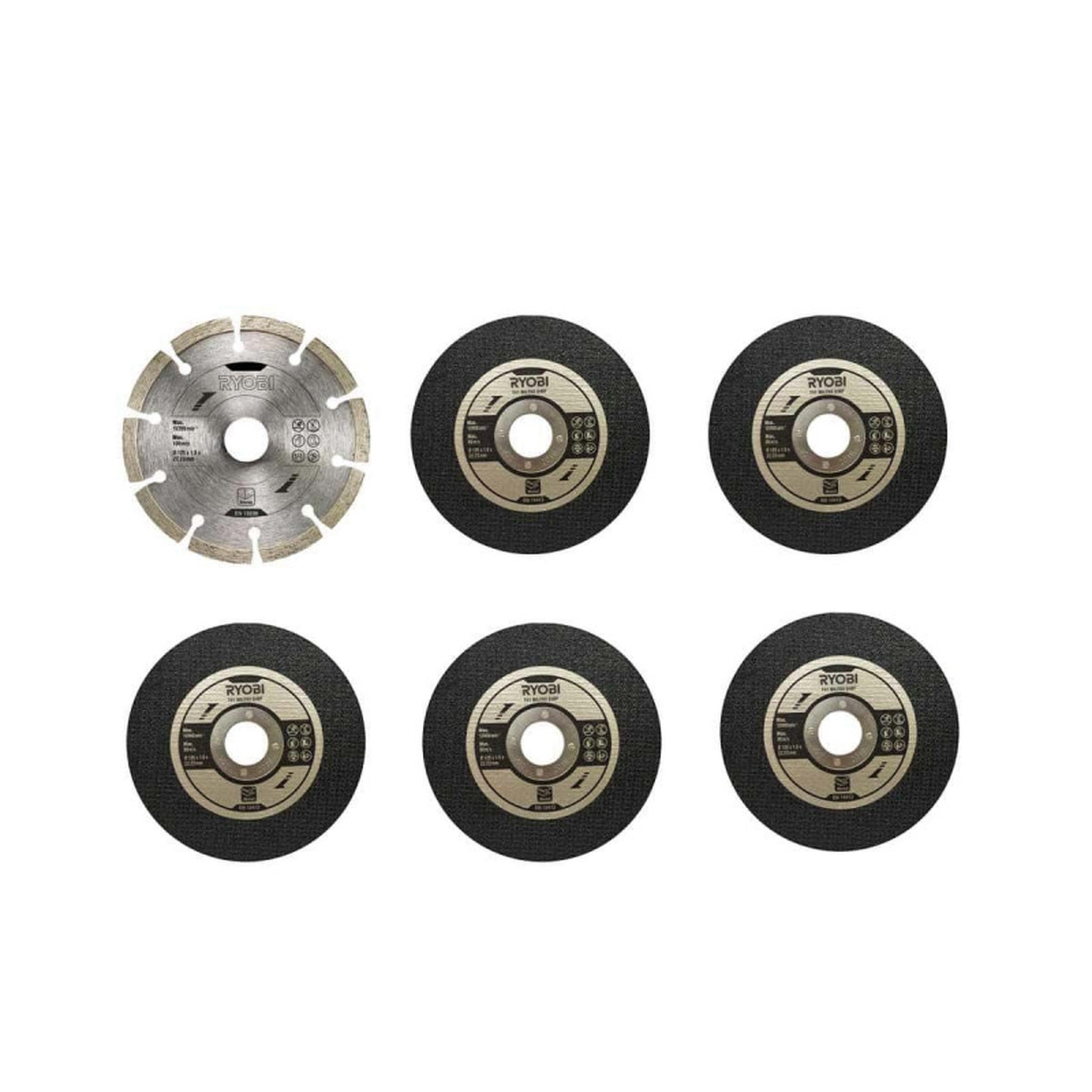 Voir la diapositive 3 : Ryobi Kit 6 disques pour meuleuse RYOBI diamètre 125mm RAK6AGD125