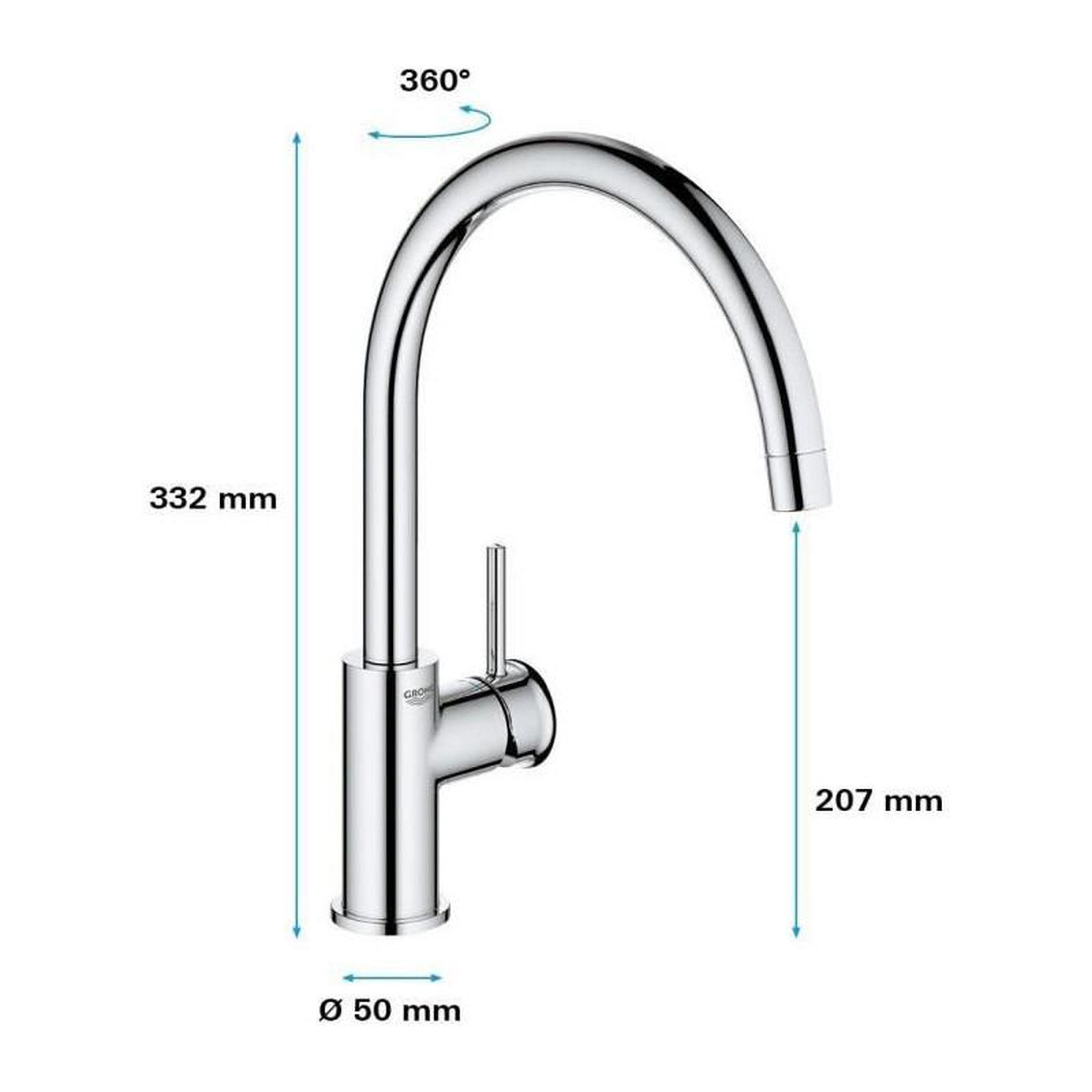 Voir la diapositive 3 : Grohe GROHE - Mitigeur monocommande Evier