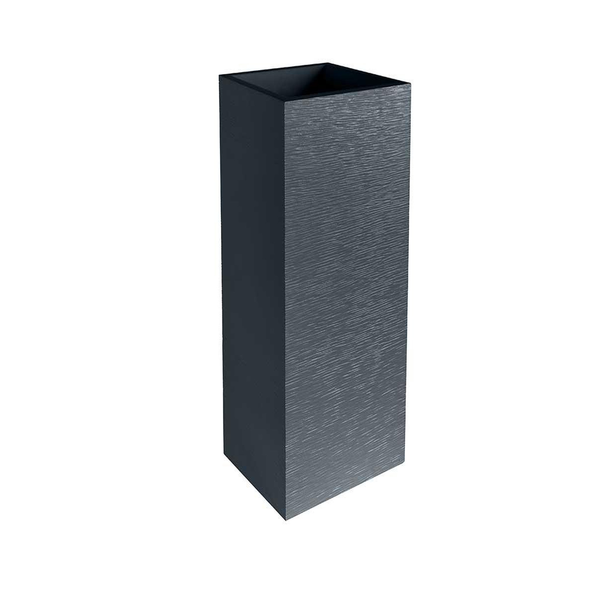 Eda Pot de fleurs carré Haut Graphit - 39,5 x 39,5 x 80 cm - 31 L - Gris anthracite - Eda