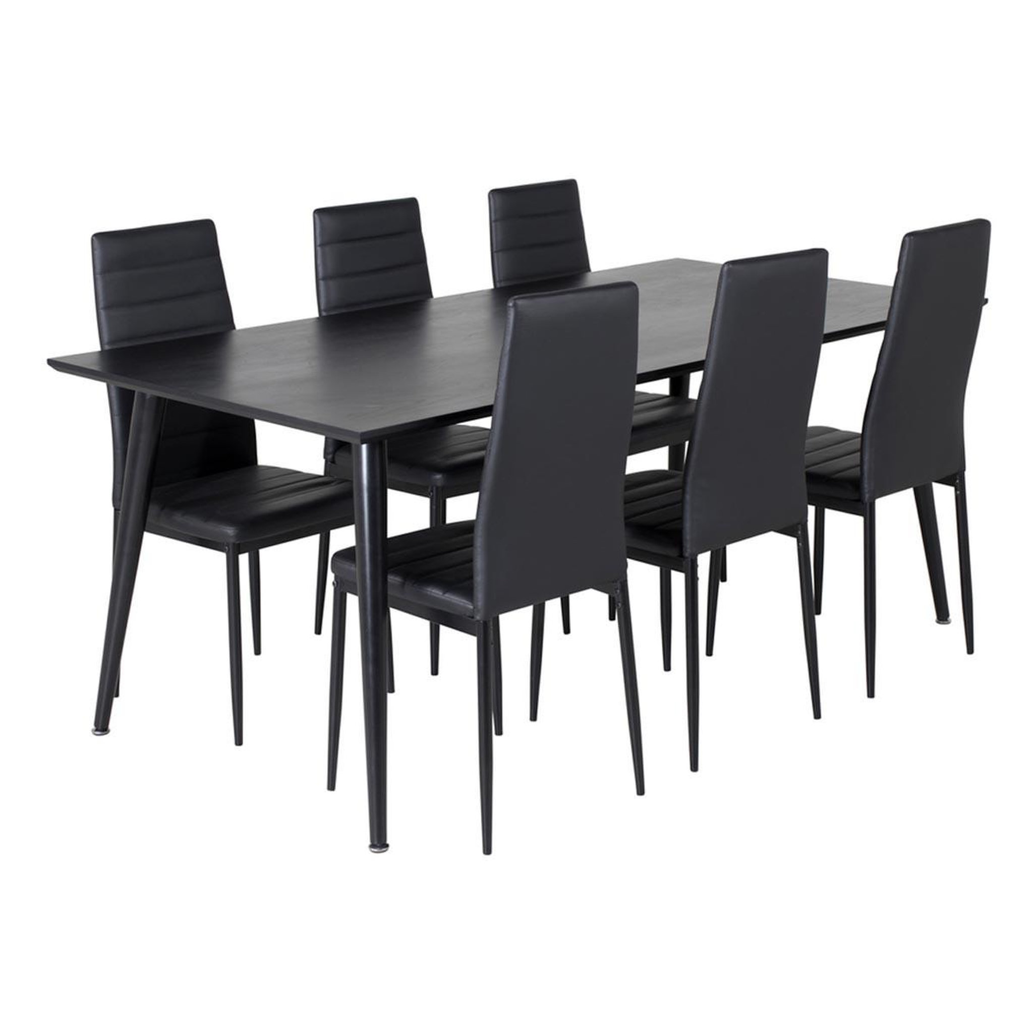 Paris Prix Ensemble table à manger & 6 chaises  dipp & slim  180cm noir