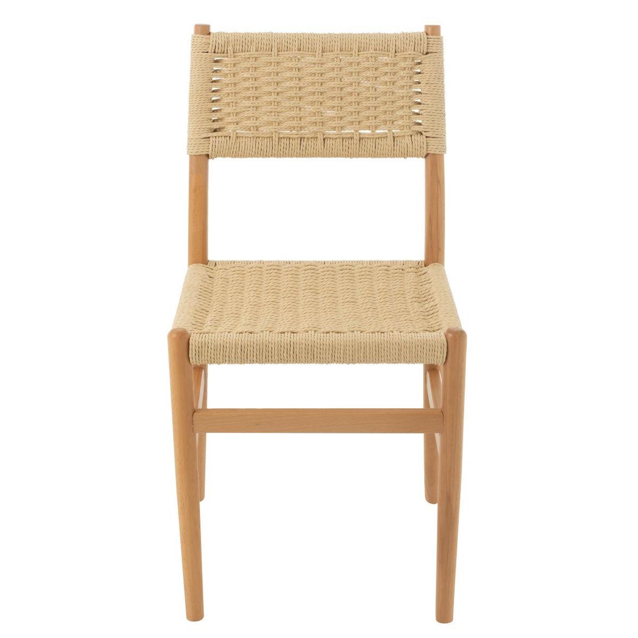 Voir la diapositive 2 : J-LINE Chaise corde en bois  lap  87cm naturel