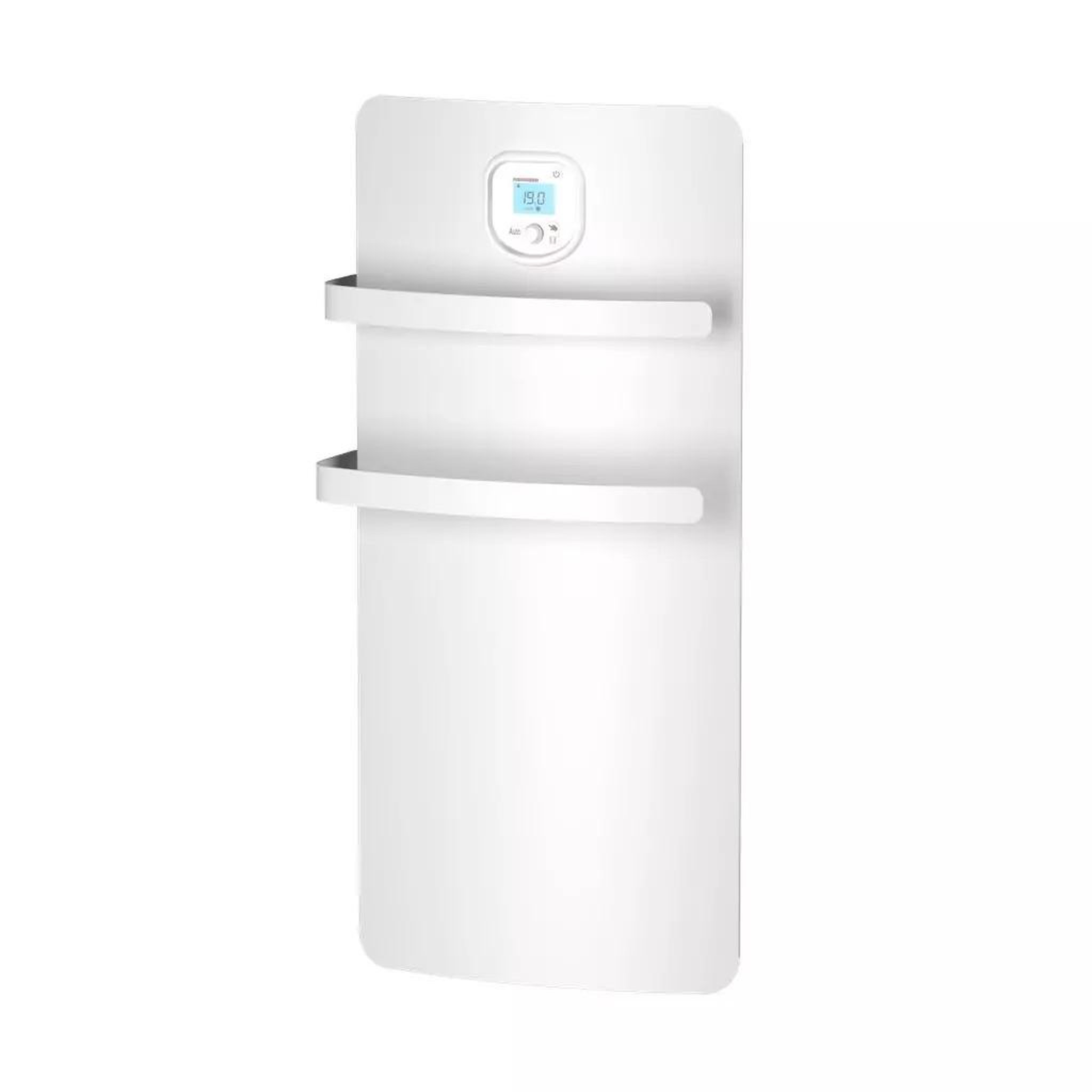 NOIROT Radiateur sèche-serviettes - anuri - rx aluminium et soufflerie - 1200w - 36,6x74,1x17,4 cm - programmable - détection fenêtre - blanc