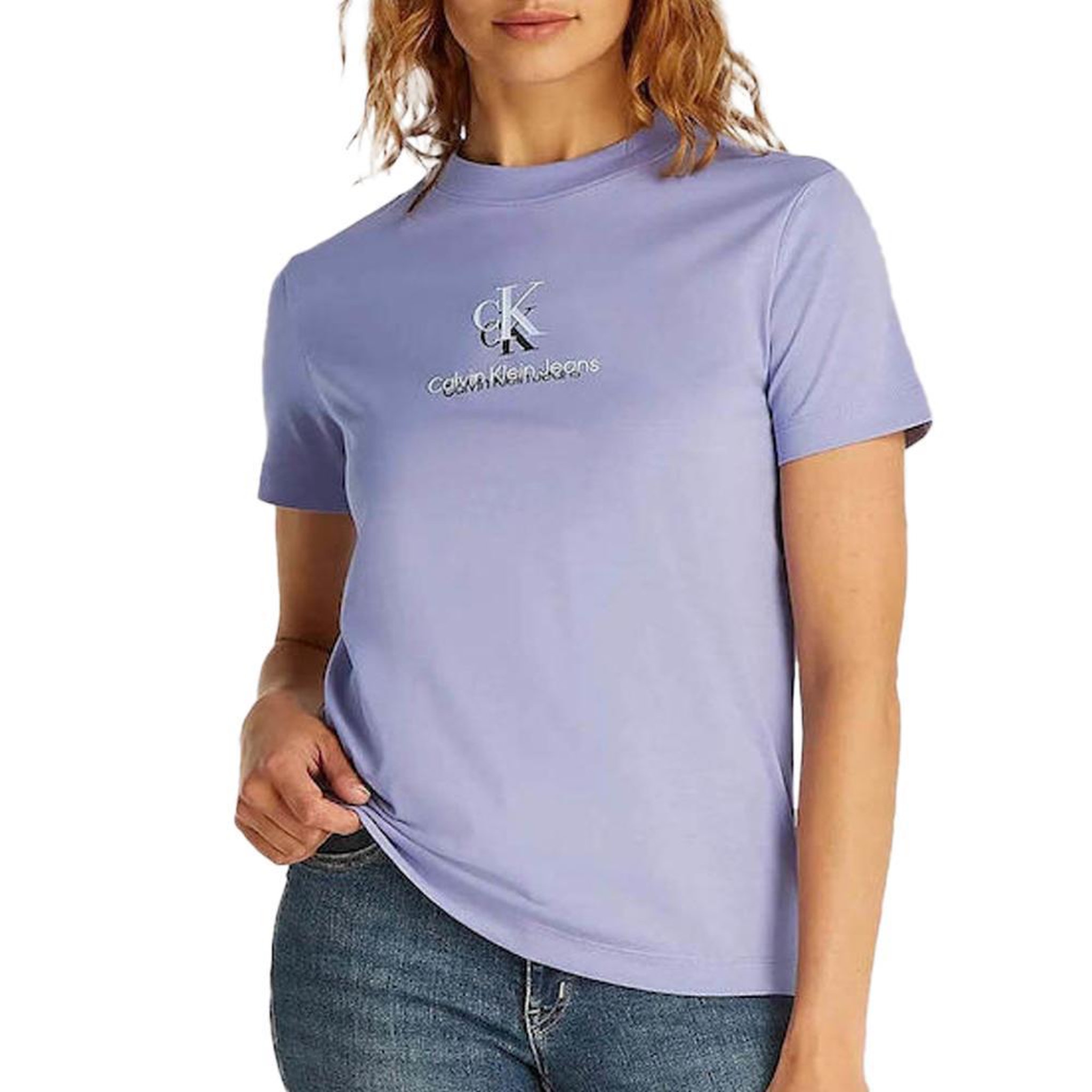Voir la diapositive 1 : CALVIN KLEIN JEANS T shirt Mauve Femme Calvin Klein Jeans Shadow Graphic Regul Persian