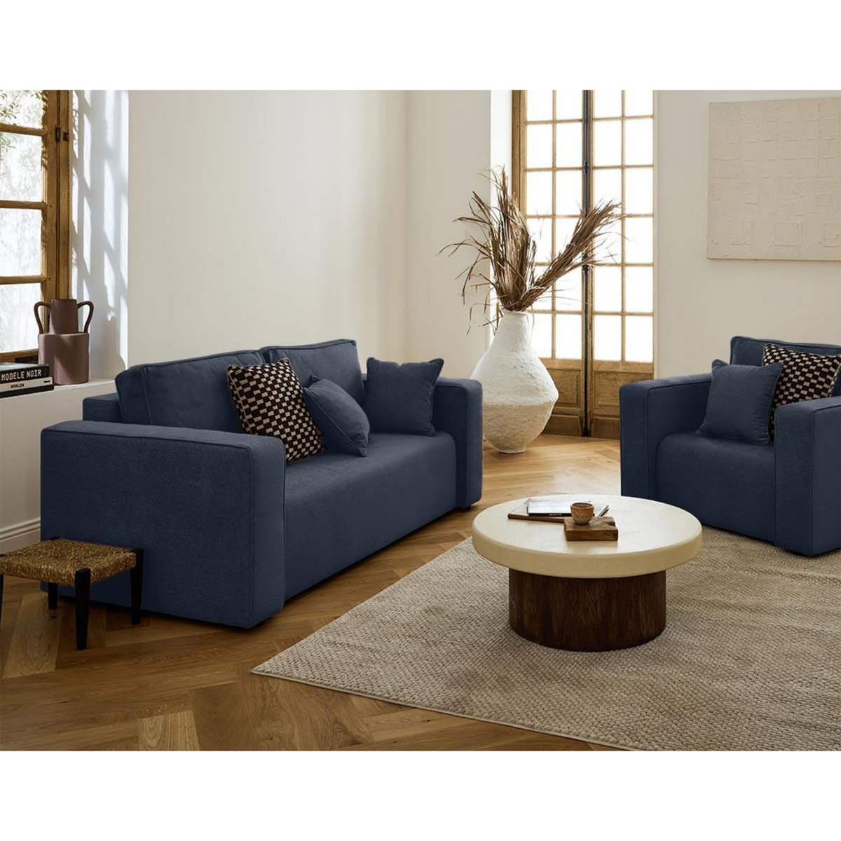 BEST MOBILIER Topaze - canapé droit 2 places - en tissu