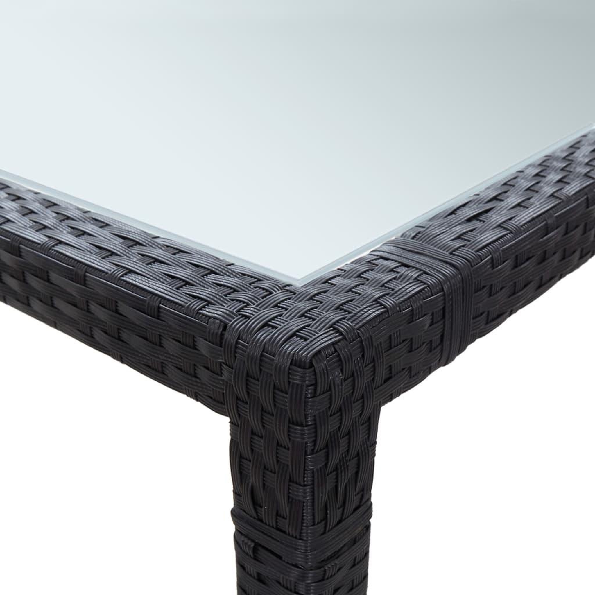 Voir la diapositive 3 : VIDAXL Table a dîner d'exterieur Noir 200x150x74 cm Resine tressee