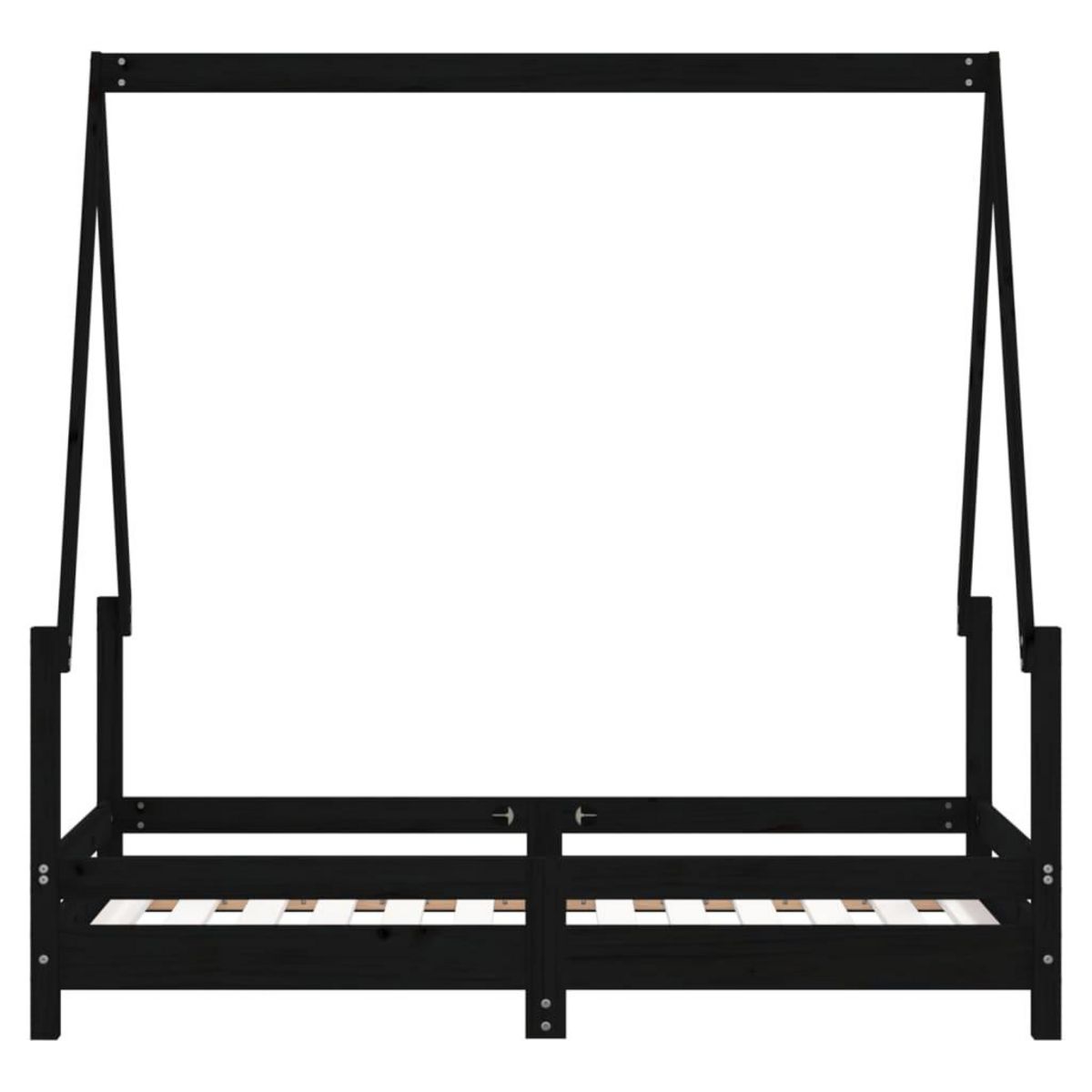 VIDAXL Cadre de lit pour enfant noir 70x140 cm bois de pin massif