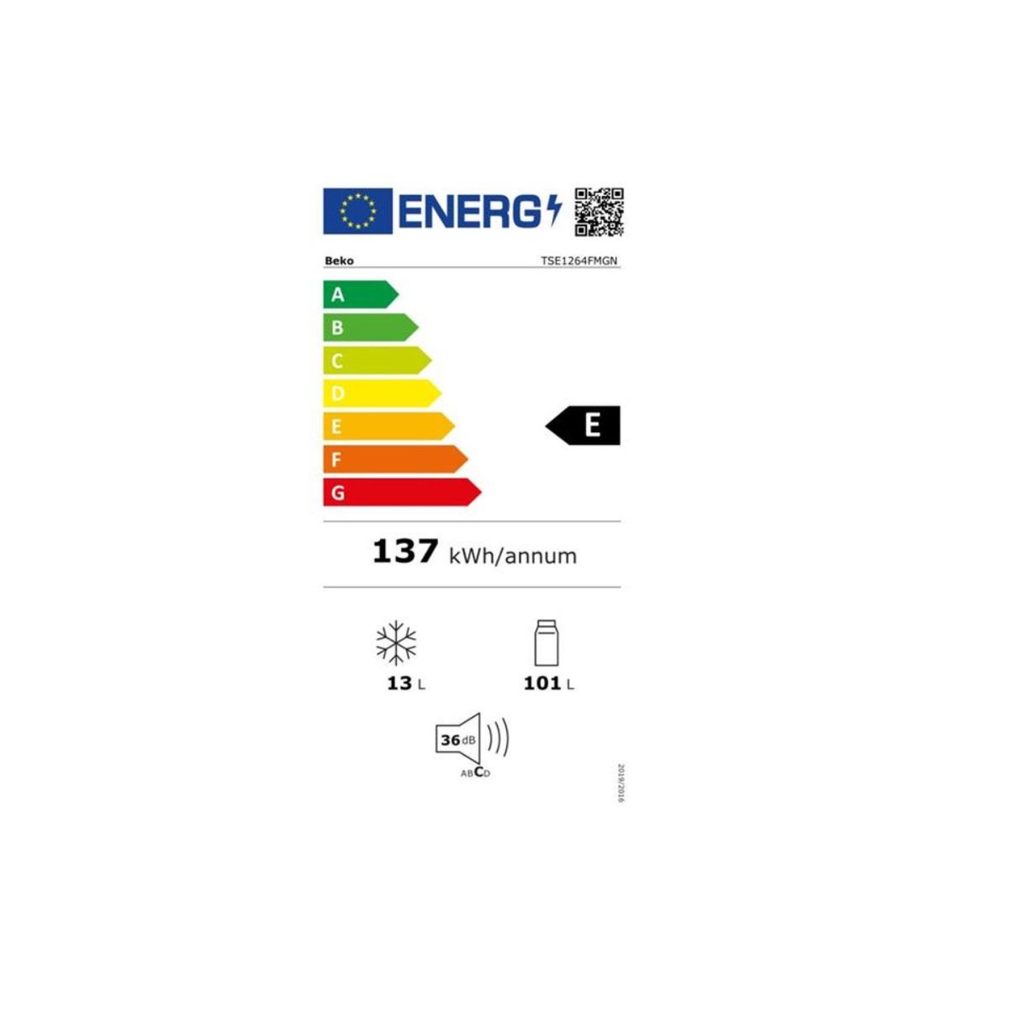 Voir la diapositive 2 : Beko Réfrigérateur table top 114l 54.5cm - tse1264fmgn