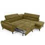 Voir la diapositive 2 : LISA DESIGN Marlo - canapé d'angle droit 5 places convertible avec coffre et têtières en velours texturé