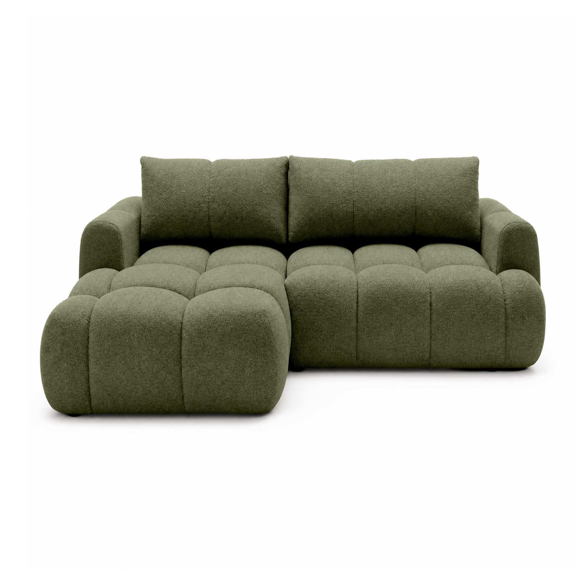 Voir la diapositive 1 : BEST MOBILIER Yulin - canapé d'angle gauche 4 places convertible avec coffre en tissu bouclette
