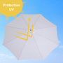 Voir la diapositive 4 : HOMCOM Parasol droit en bois polyester haute densité protection solaire Ø 3 x 2,5 m crème