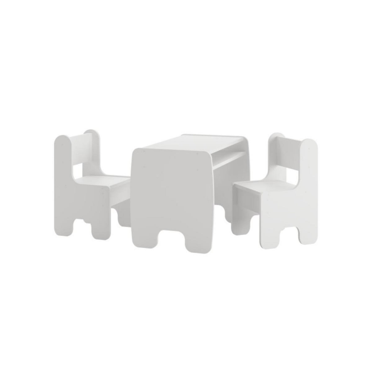 KOBI Ensemble de Mobilier Enfant : Table et Chaises Blanches Modernes