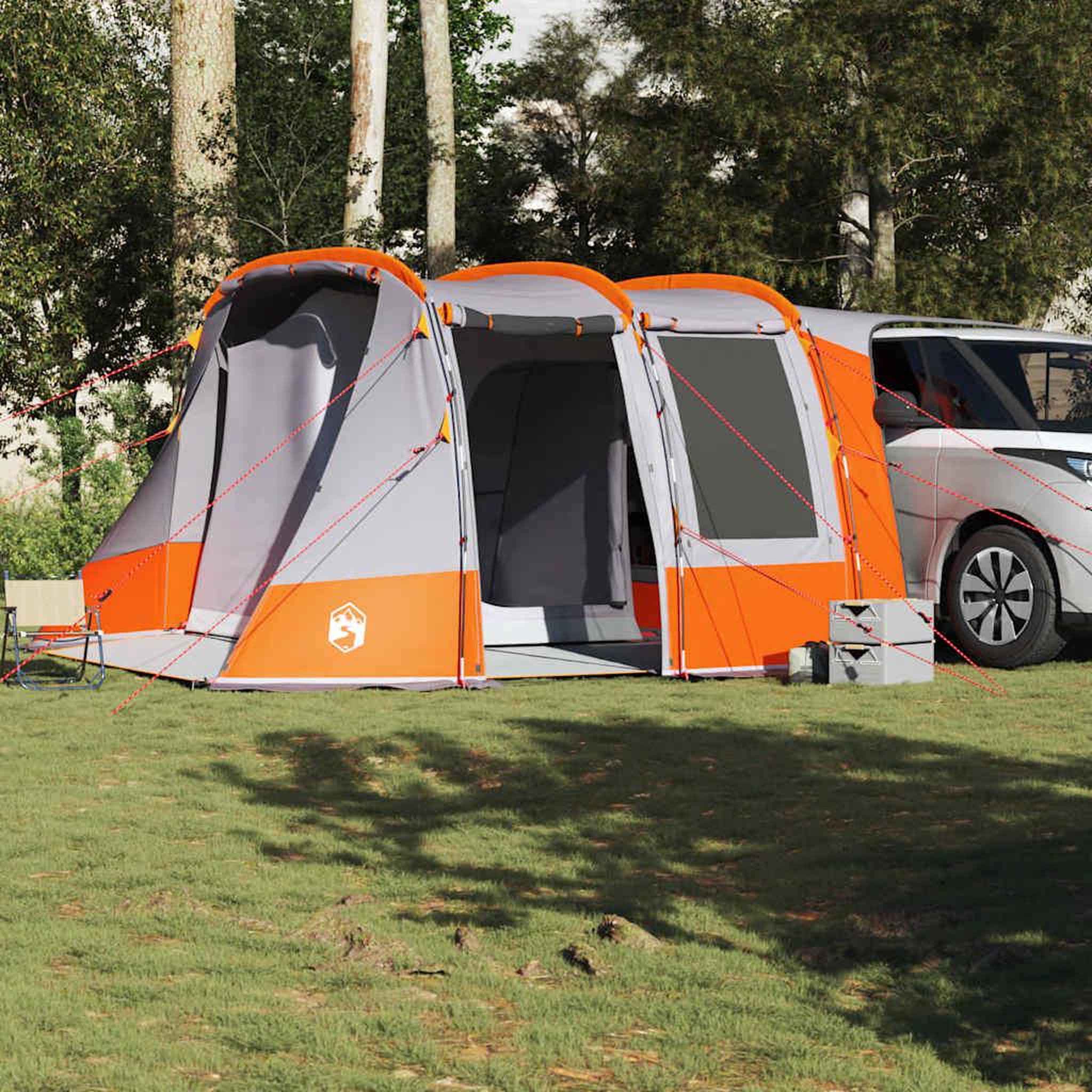 Voir la diapositive 3 : VIDAXL Tente de voiture gris et orange impermeable