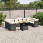 VIDAXL Salon de jardin 11 pcs avec coussins noir resine tressee