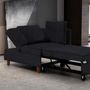Voir la diapositive 4 : Paris Prix Banquette 2 Places Convertible Velours  Théo  107cm Noir