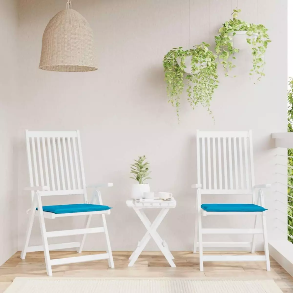 VIDAXL Coussins de chaise de jardin 2 pcs bleu 40x40x3 cm tissu oxford
