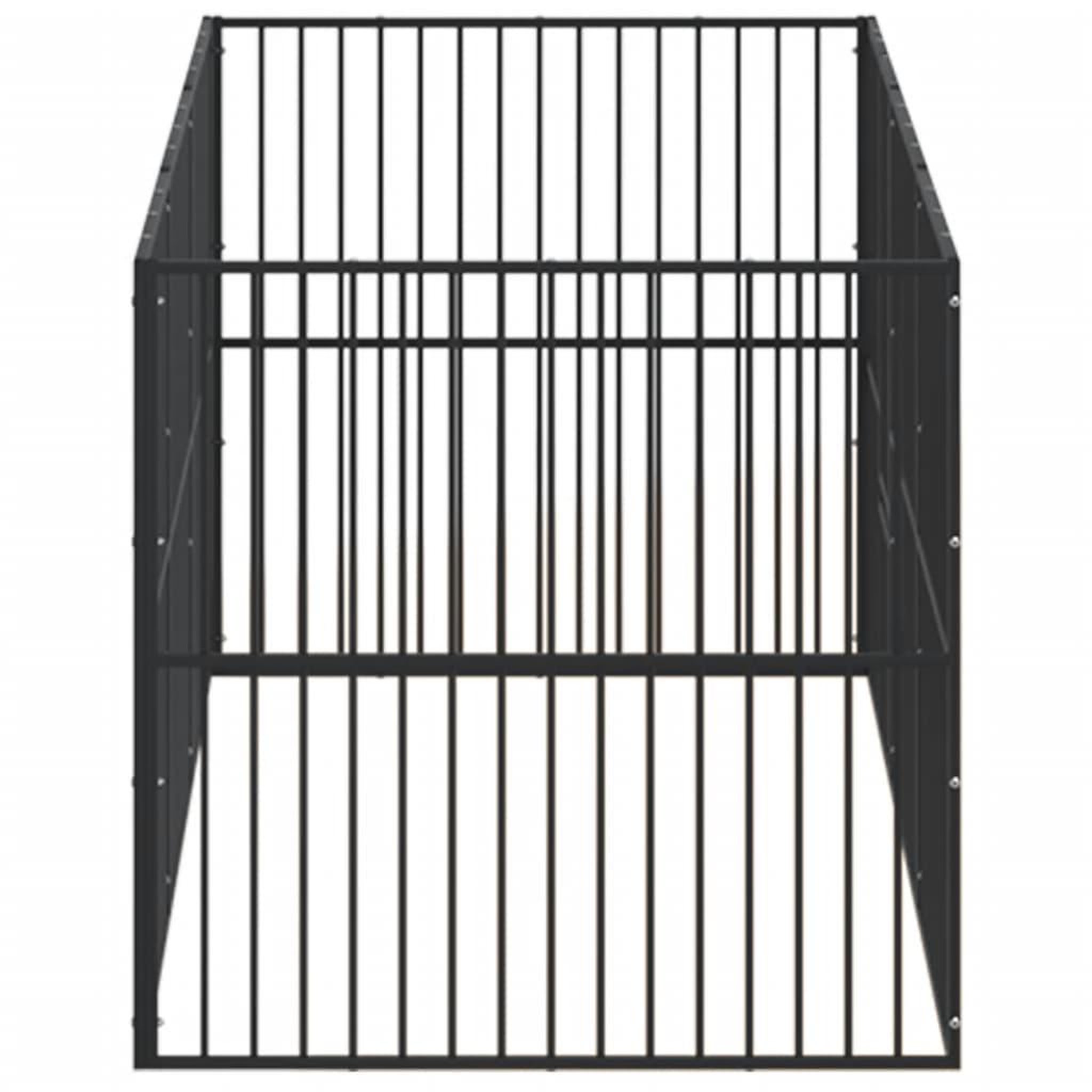 Voir la diapositive 5 : VIDAXL Parc pour chien 8 panneaux noir acier galvanise