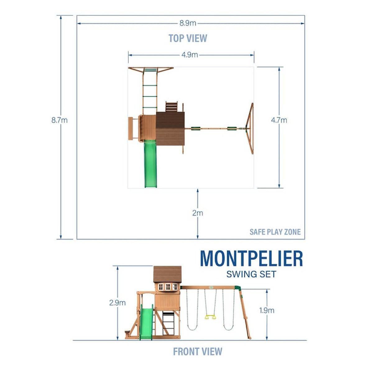 Backyard Discovery Portique Montpelier toboggan + escalade