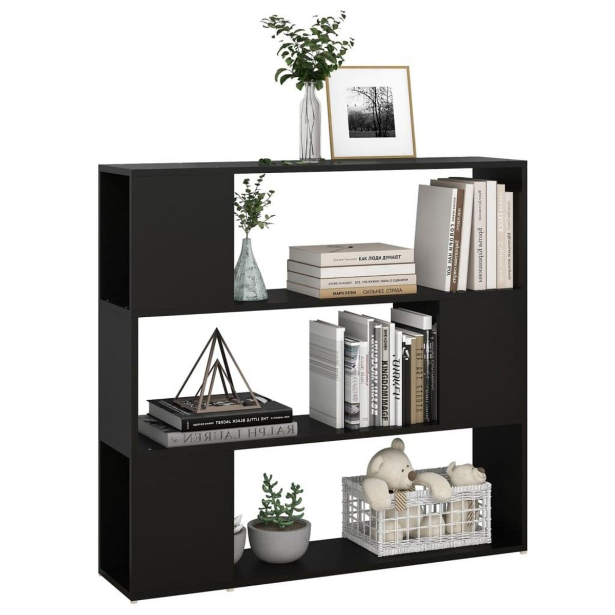 VIDAXL Bibliotheque/Separateur de piece Noir 100x24x94 cm
