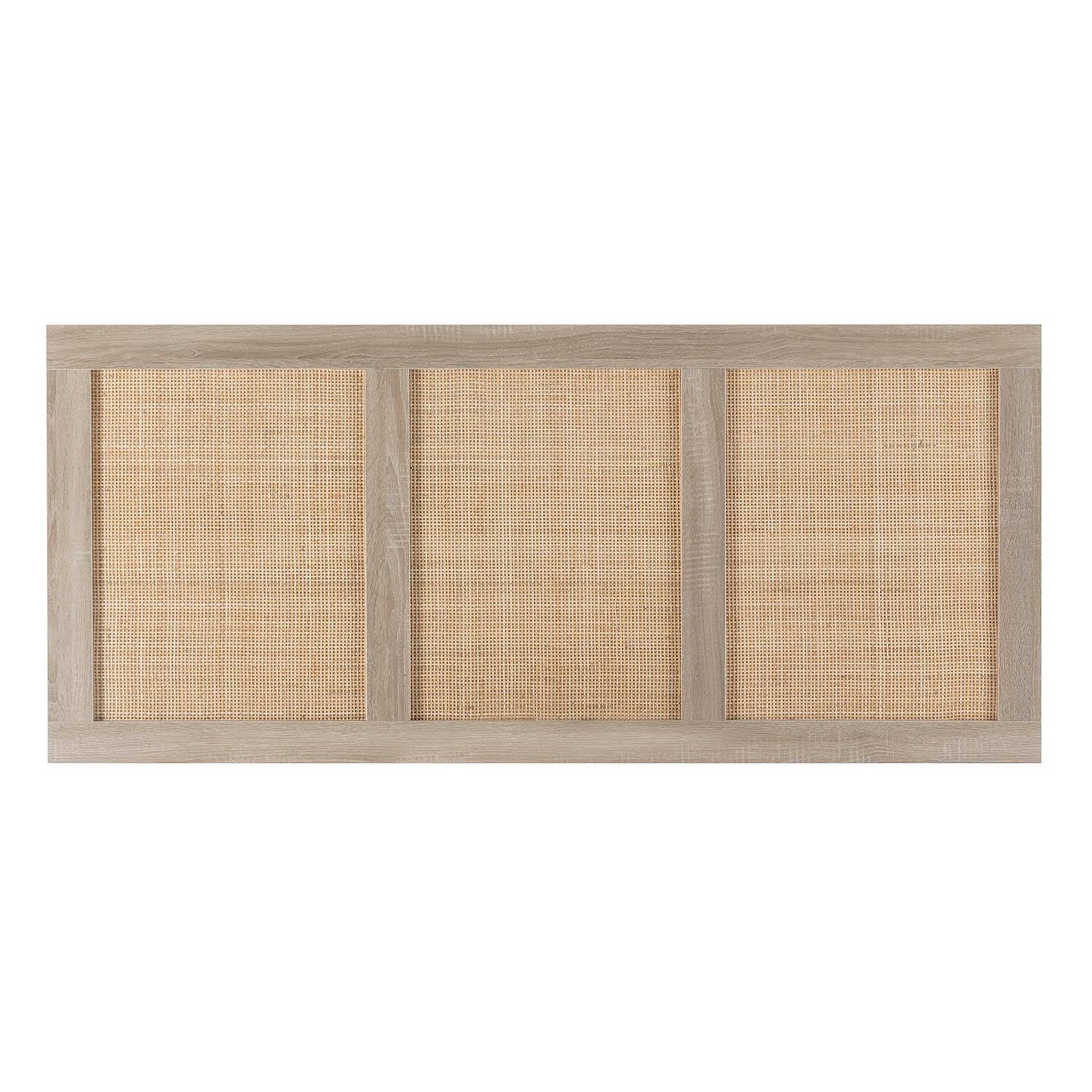 Voir la diapositive 3 : VS VENTA-STOCK Tête de lit Musa 145x65 cm couleur chêne, rotin naturel