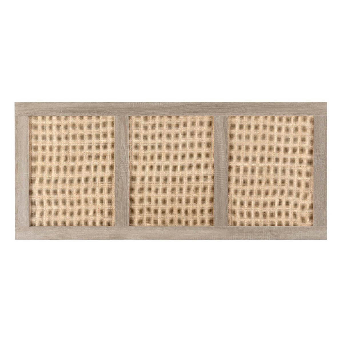 VS VENTA-STOCK Tête de lit Musa 145x65 cm couleur chêne, rotin naturel